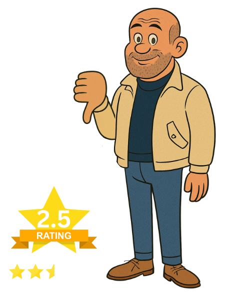 image of uncle providing a 2.5 star review