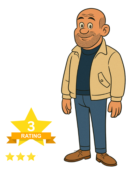 image of uncle providing a 3 star review