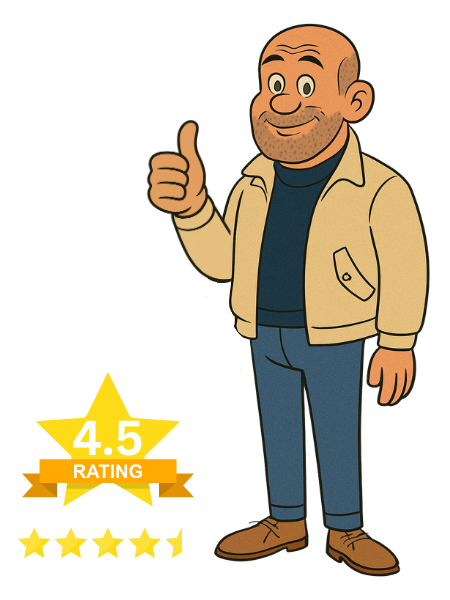image of uncle providing a 4.5 star review