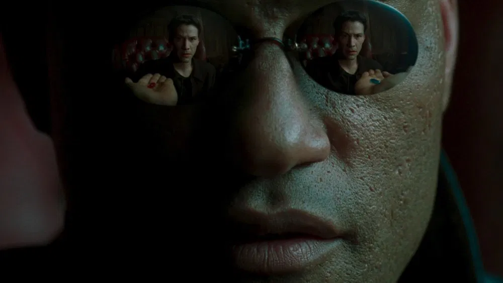 image of the red pill scene from the matrix 1999