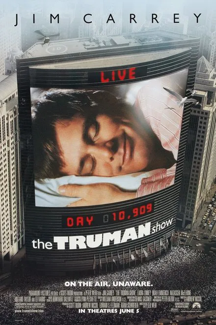 image of the movie poster for the truman show 1998