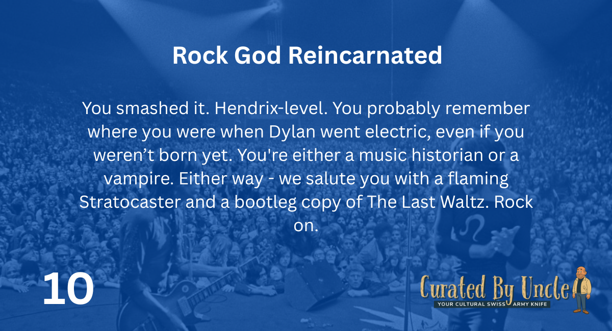 image for 10 out of 10 result in the quiz Can You Name This Iconic Music Moment Quiz | Curated by Uncle