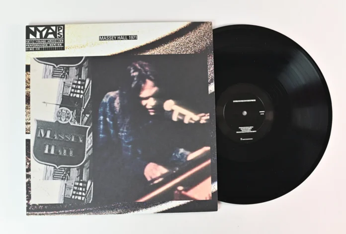 image of the vinyl album cover for live at massey hall by neil young the 50 greatest live albums of all time curated by uncle