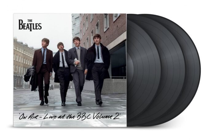 image of the vinyl album cover for live at the bbc by the Beatles 1994 the 50 greatest live albums of all time curated by uncle