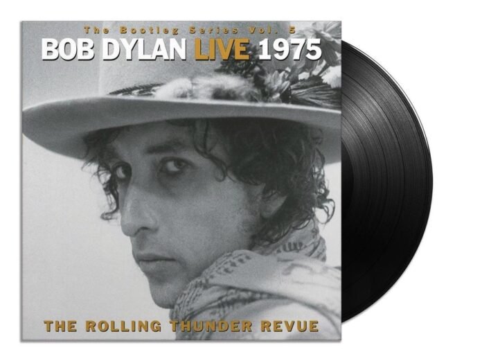 image of the vinyl album cover for the bootleg series vol.5 bob dylan live 1975 the rolling thunder revue the 50 greatest live albums of all time curated by uncle