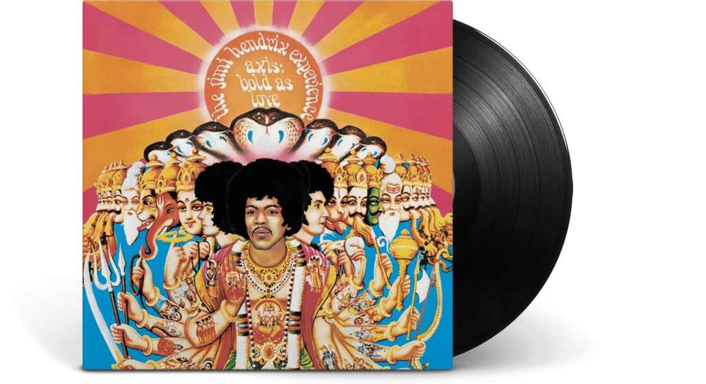 image of the vinyl album cover for axis bold as love by the jimi hendrix experience 1967