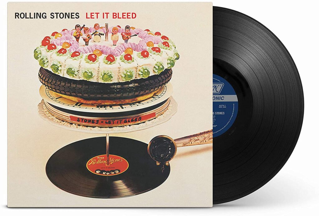 image of the vinyl album cover for let it bleed by the rolling stones 1969