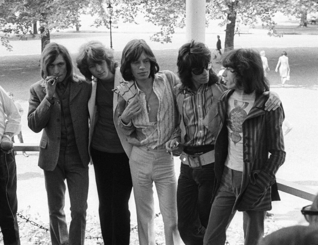 image of the rolling stones in hyde park london 1969