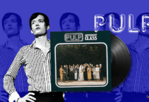 Pulp | Different Class | 1995: A Britpop Anthem for the Awkward and Angry stylised image of jarvis cocker from the band pulp with the vinyl album cover for different class