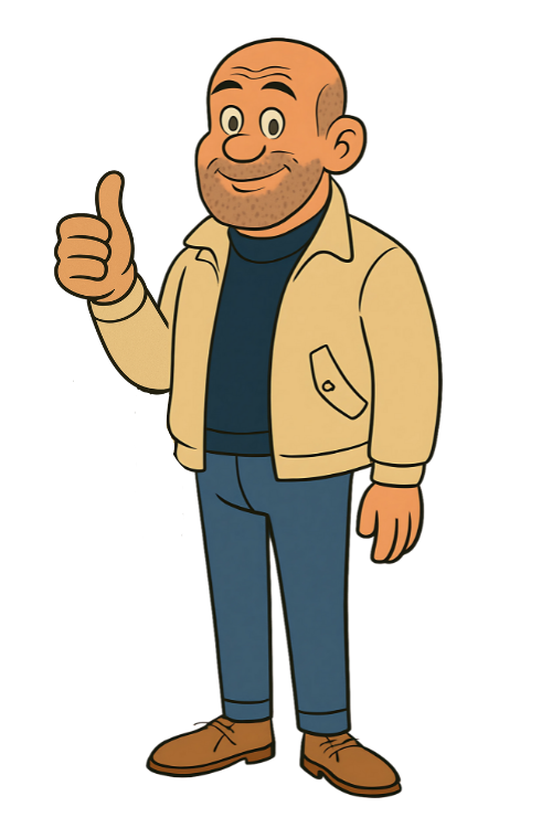 curated by uncle logo - positive review - uncle with thumb up