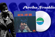 Aretha Franklin | Lady Soul | 1968: The Voice That Made the Earth Tremble stylised image of aretha franklin from the band hole with the vinyl album cover for lady soul